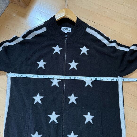 PRVLDG Threads of Privilege Full Zip Cashmere Star Print Cardigan Jacket XL - Picture 10 of 15